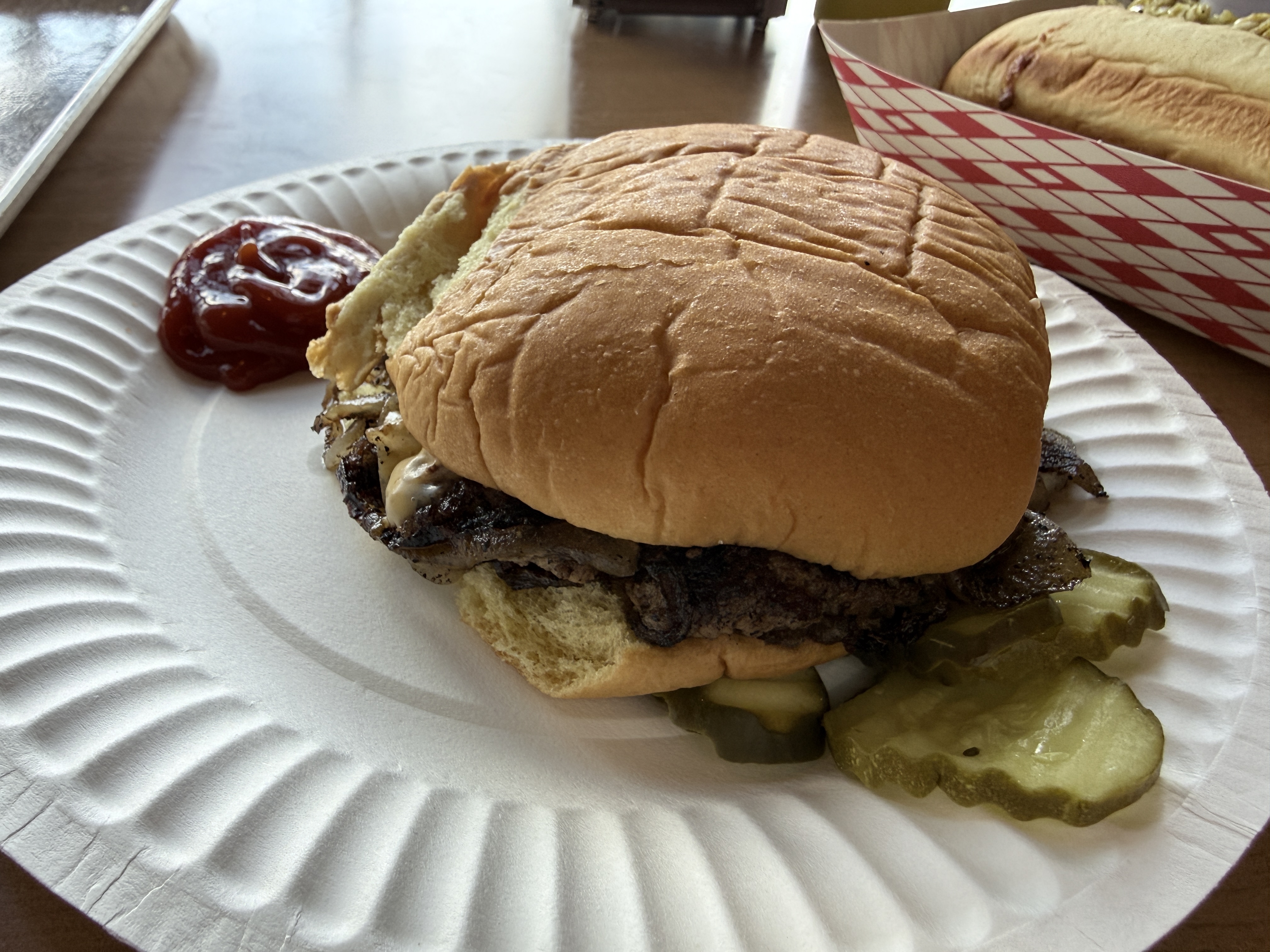 Photo of a fried onion burger from Sun Cattle Company, Oklahoma City